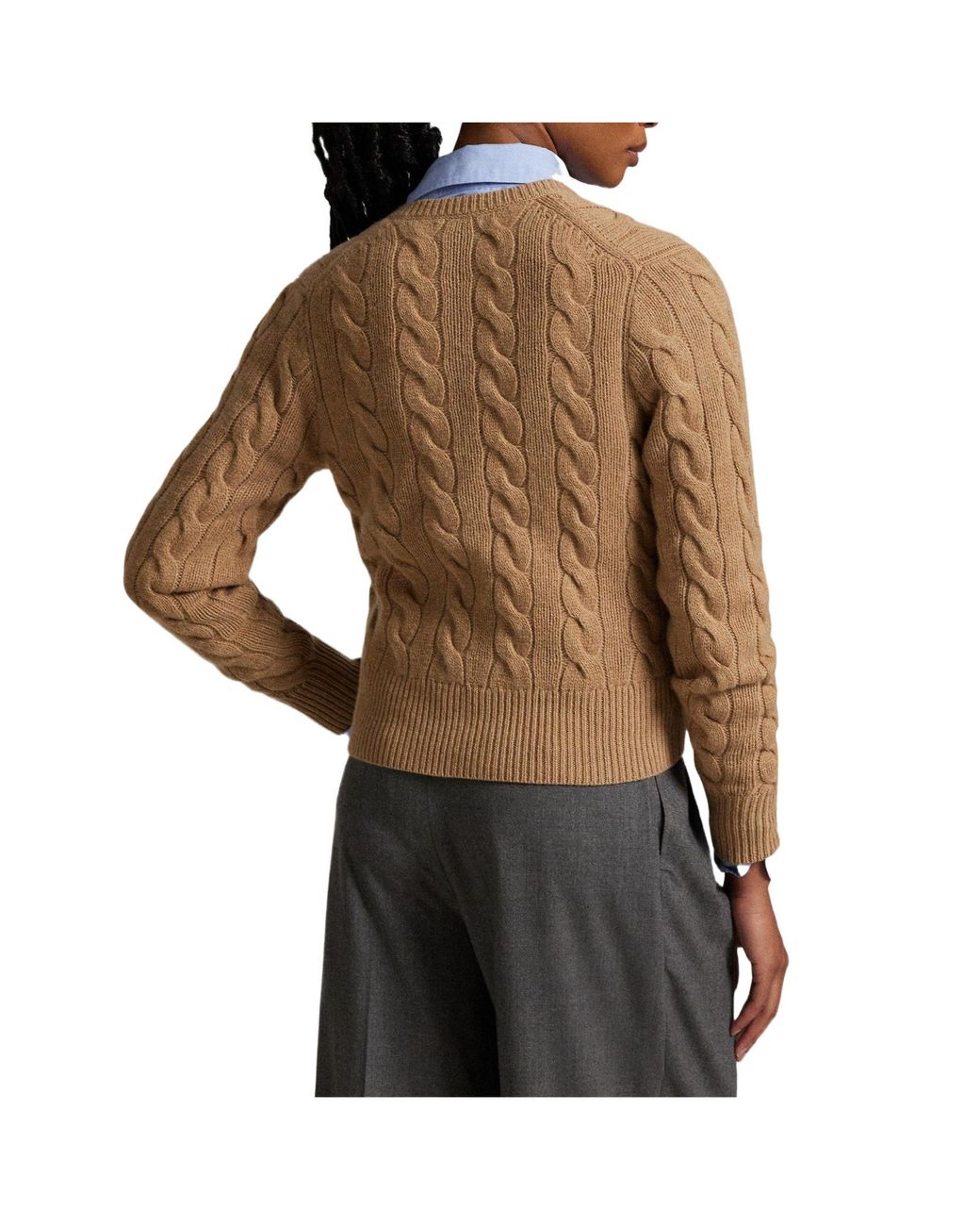 Polo Ralph Lauren Brown Cable Knit Cardigan