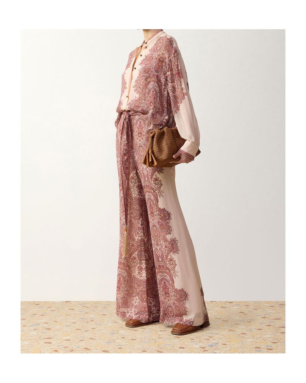 Zimmermann Pink Clash Georgette Pant