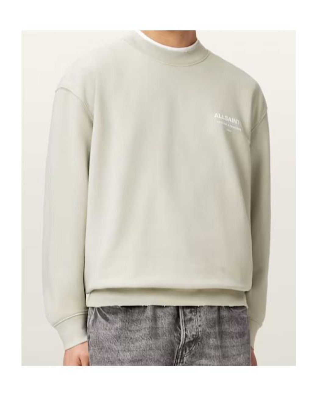 AllSaints White Dreamer Oversized Crew Neck Sweatshirt for men