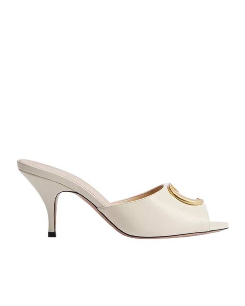 Dior White Initials Heeled Slide