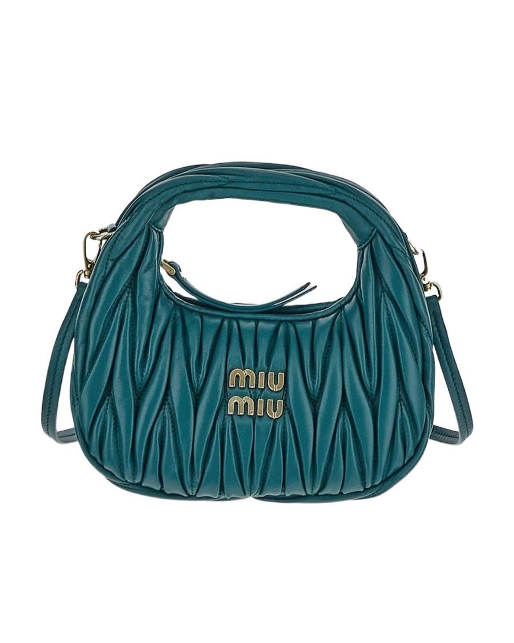 Miu Miu Green Half Moon Hobo Shoulder Bag