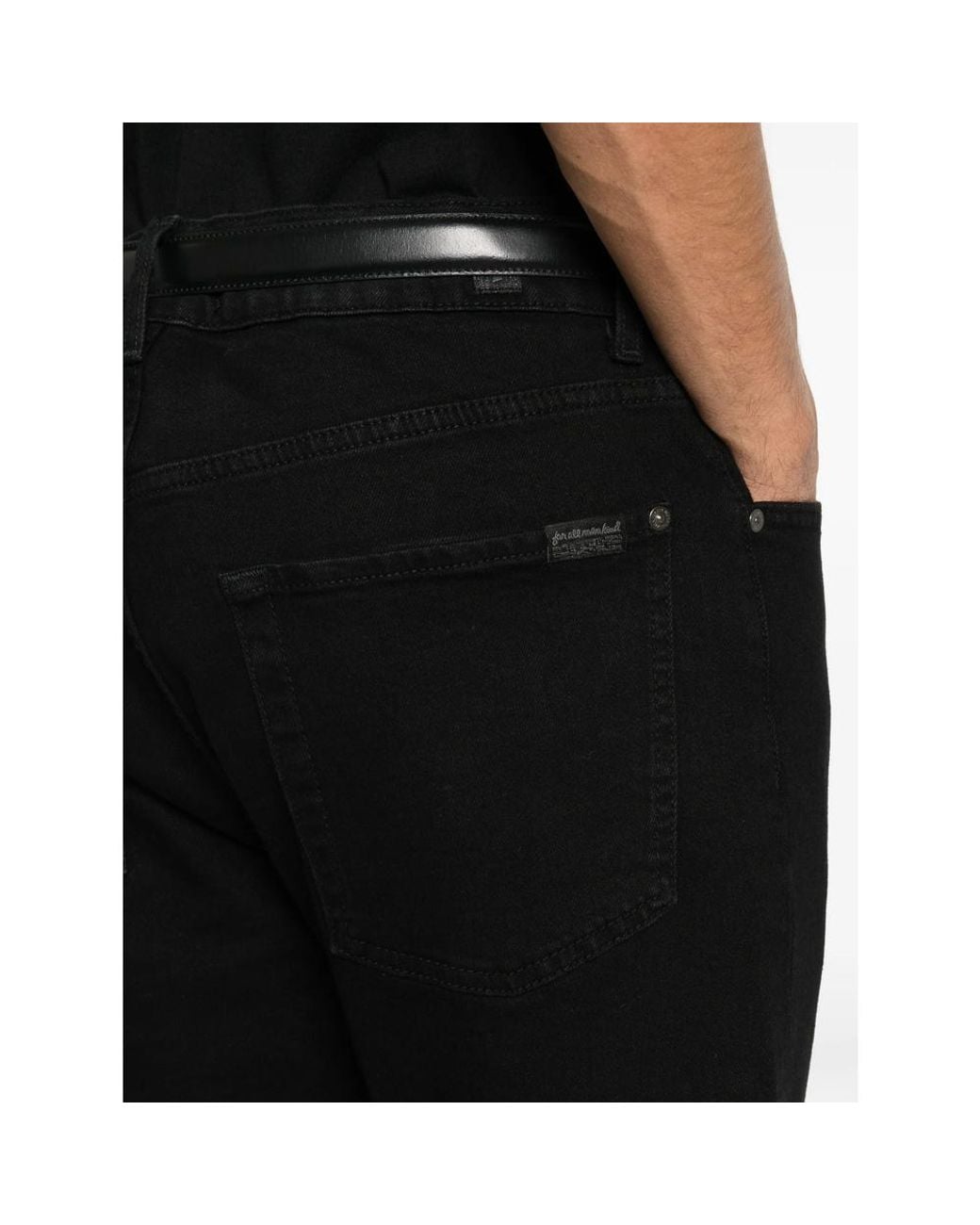 7 For All Mankind Black Jeans With Belt Loops for men