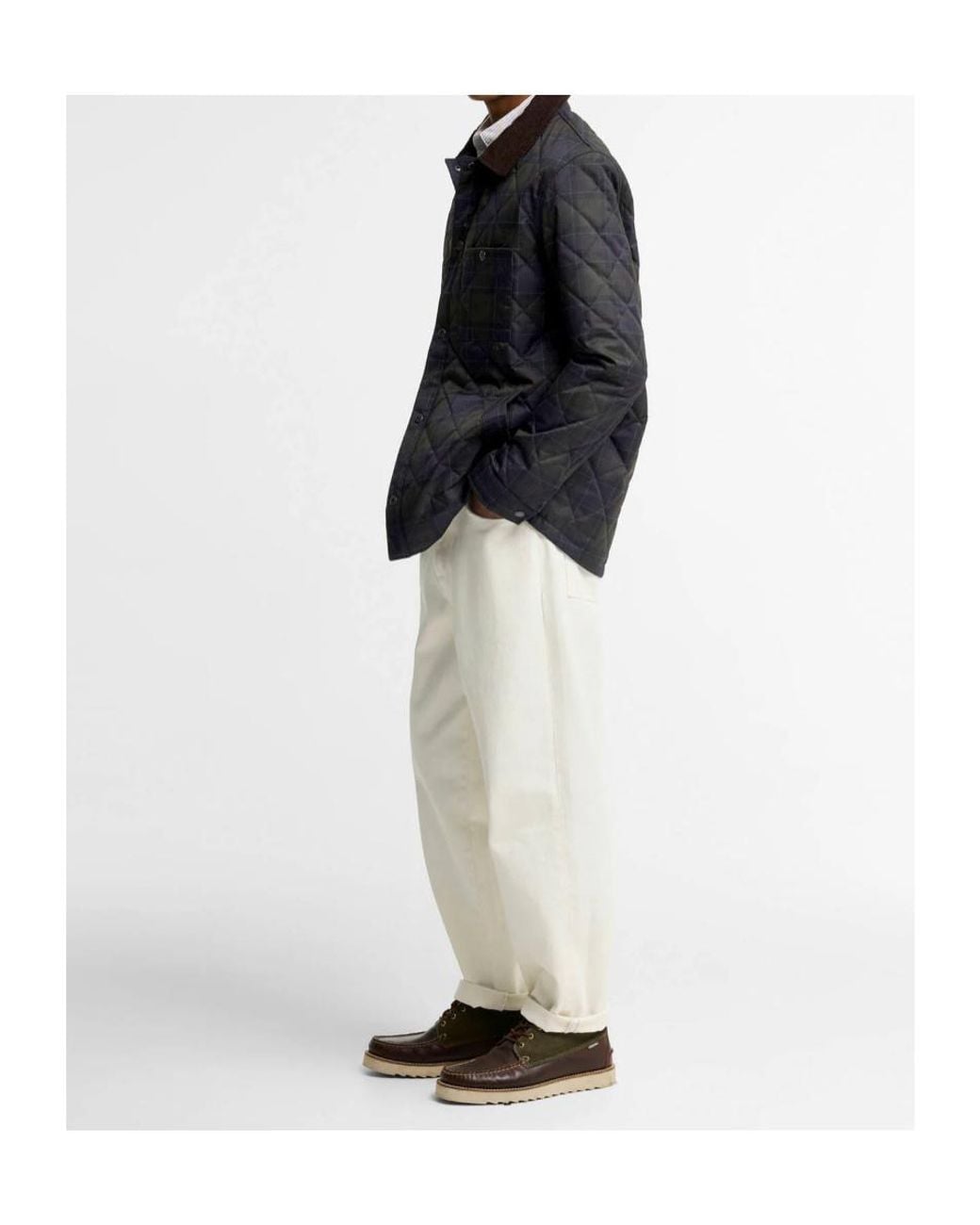 Barbour Black Quilted Tartan-Print Jacket for men
