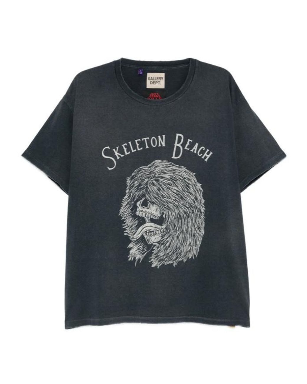 GALLERY DEPT. Black Skeleton Beach Graphic T-Shirt for men