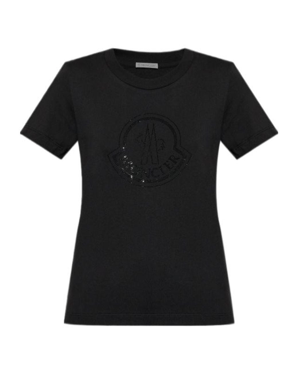 Moncler Black Logo Embellished Crewneck T-Shirt