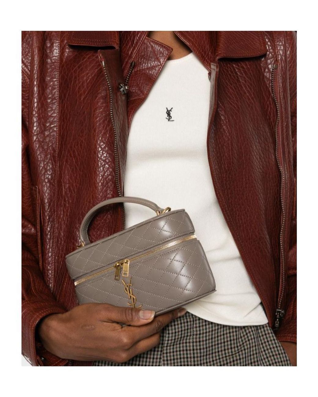 Saint Laurent Gray Gaby Vanity Bag