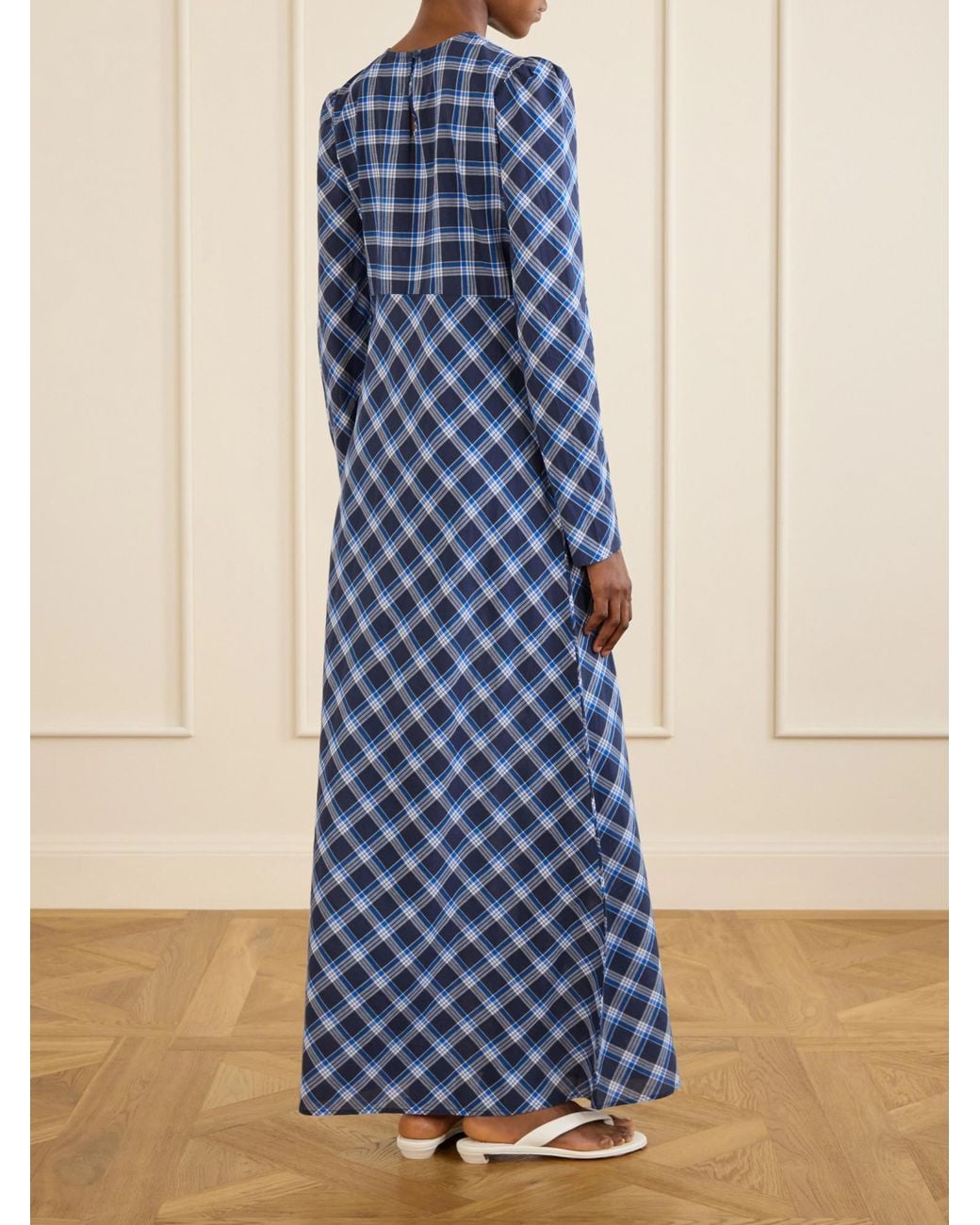 Doen Blue Vintage Printed Long-Sleeve Maxi Dress
