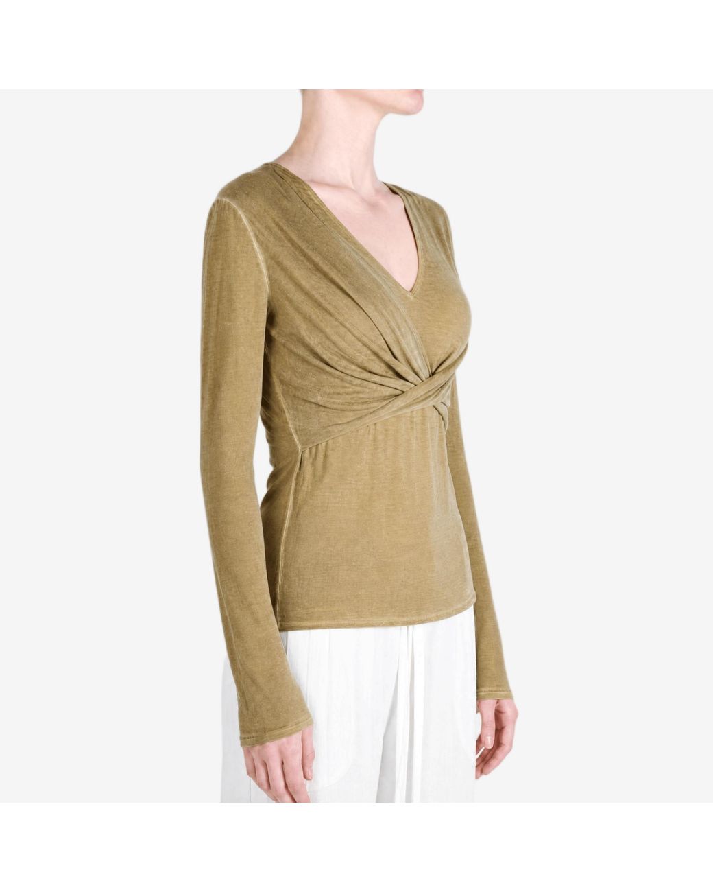 Uma Wang Green Long-Sleeve Knit Top