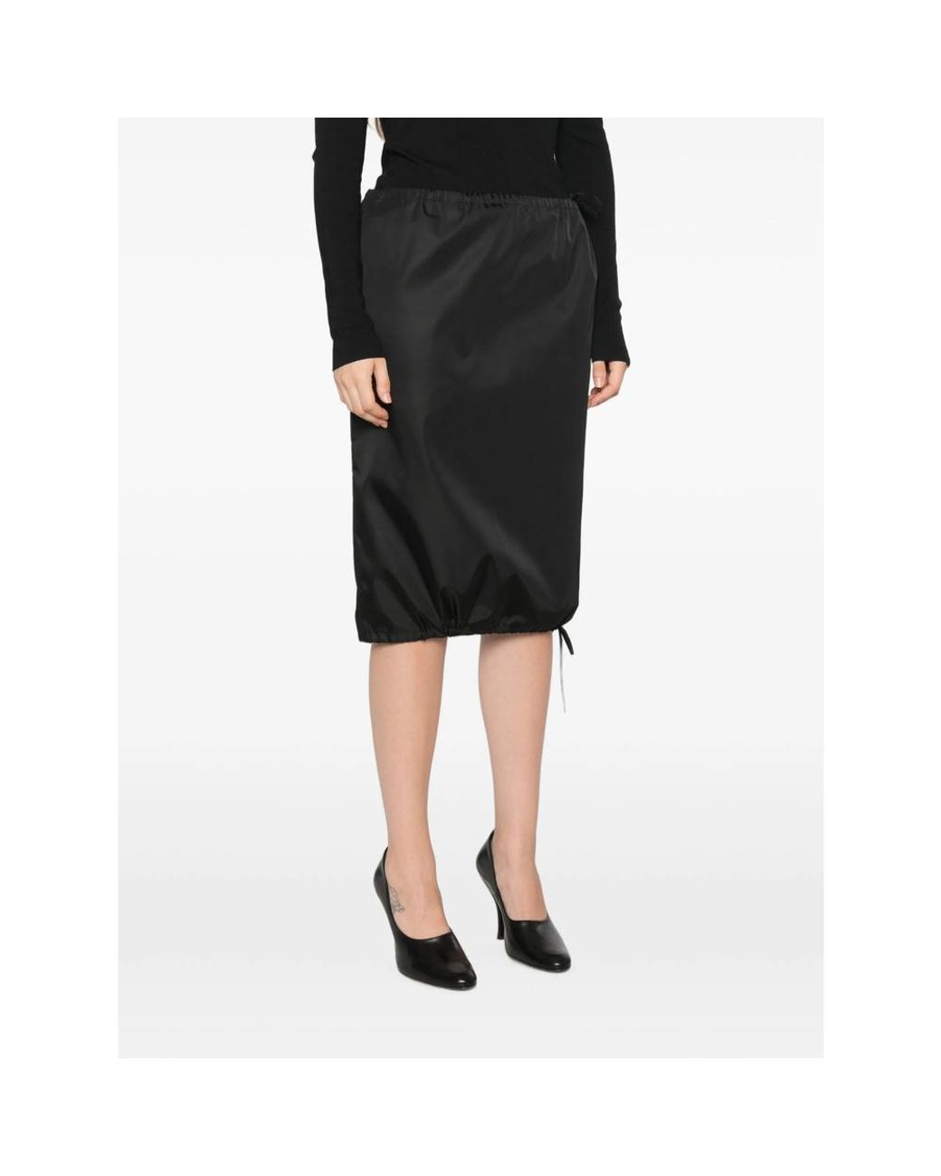 Prada Black Re-Nylon Pencil Skirt