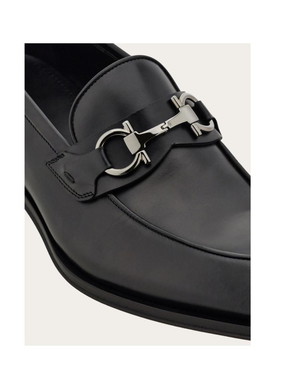 Ferragamo Black Ferragamo Gancini Buckle Loafers for men