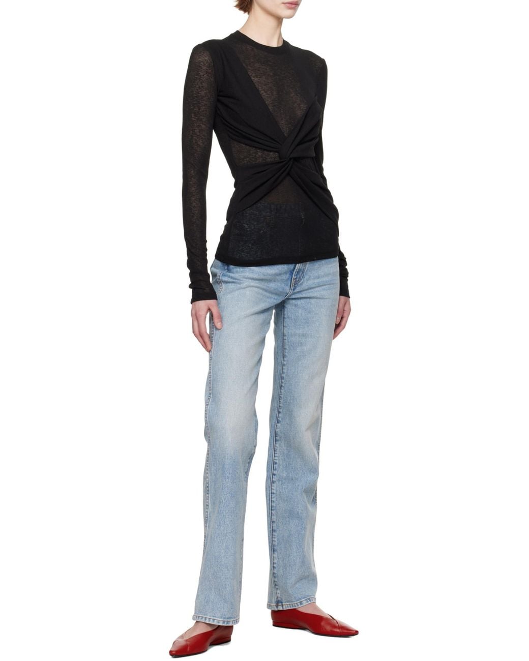 Nanushka Black Twisted Top