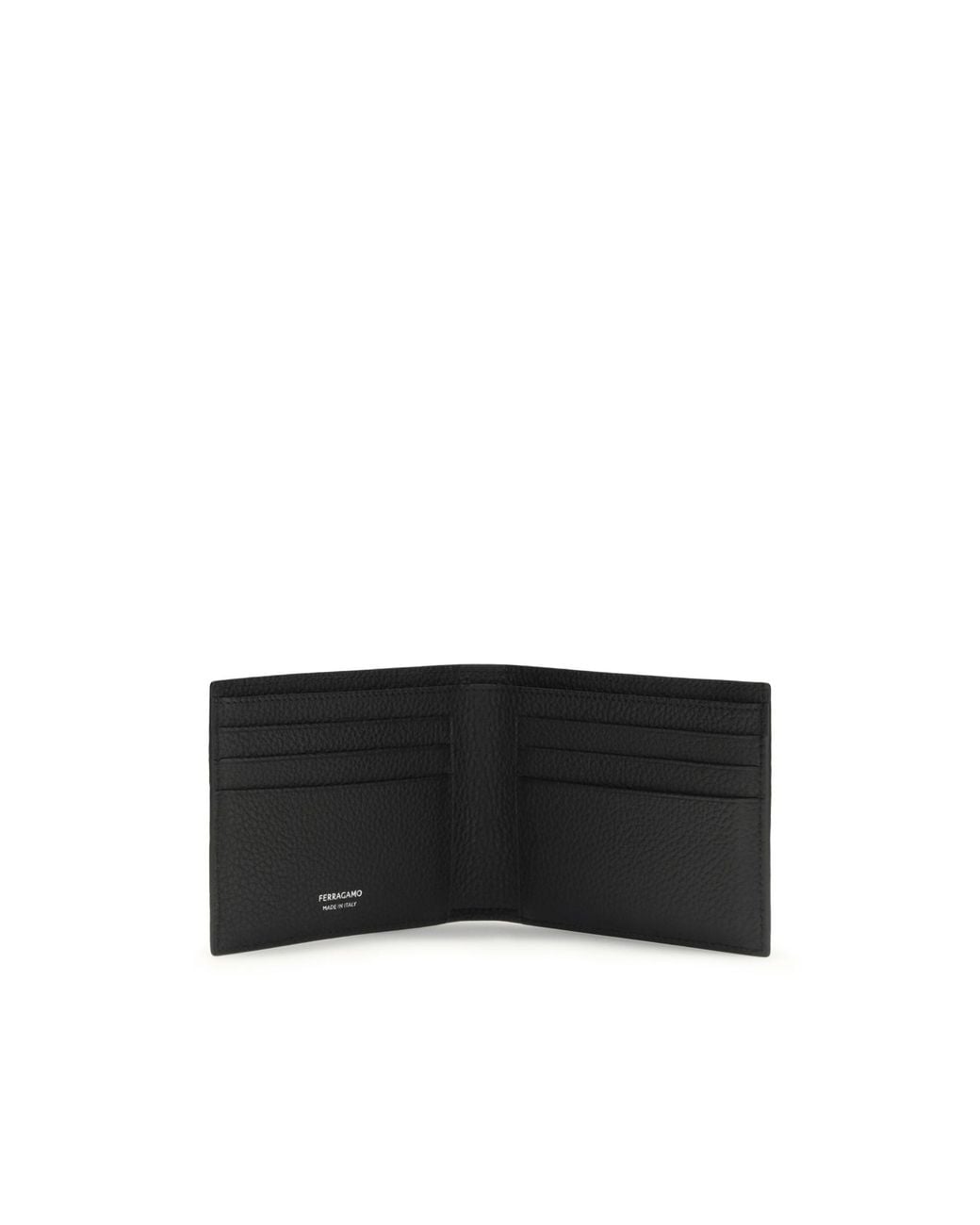Ferragamo Black Ferragamo Gancini Embossed Leather Wallet for men
