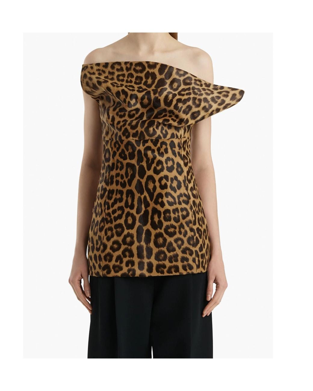 Khaite Brown Corinne Leopard Printed Top