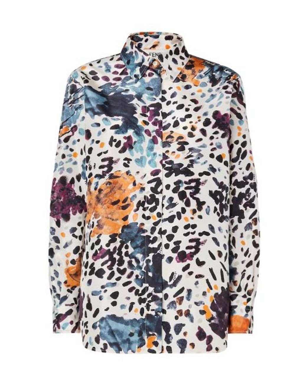 Fendi Blue Falena Printed Oversized Shirt