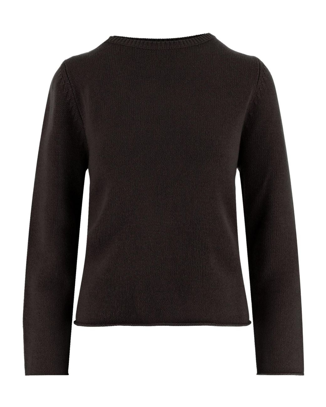 Allude Black Ribbed Cashmere Knitted Sweater