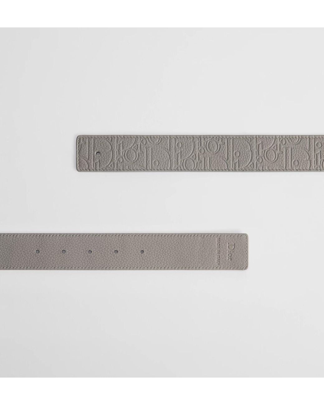 Dior Gray Reversible Belt Strap for men