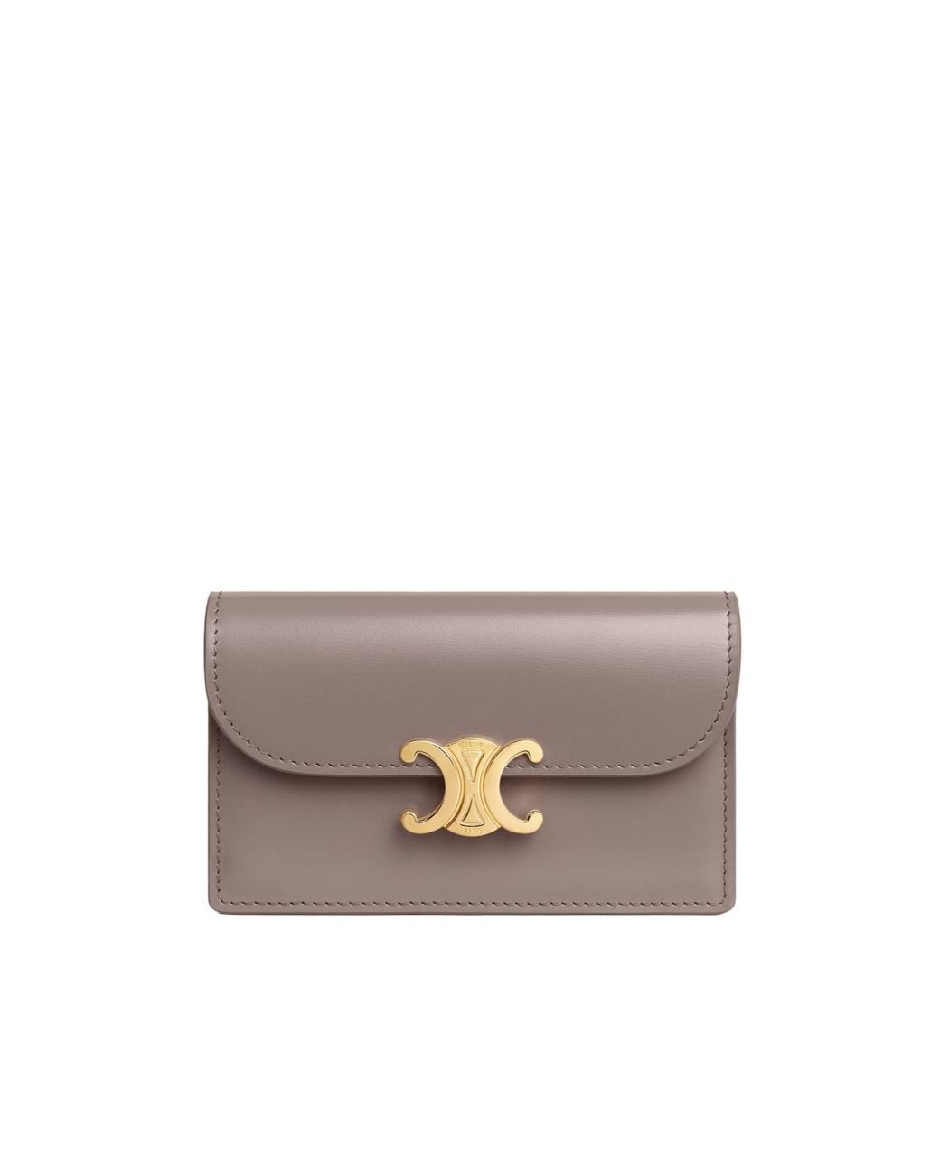 Céline Gray Long Card Holder With Flap Triomphe