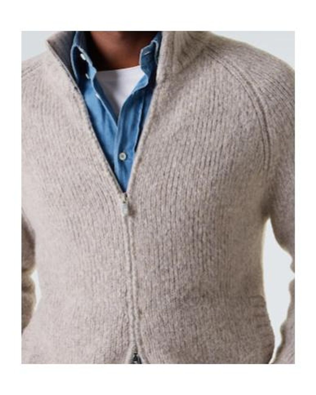 Brunello Cucinelli Gray Cashmere And Silk Cardigan for men