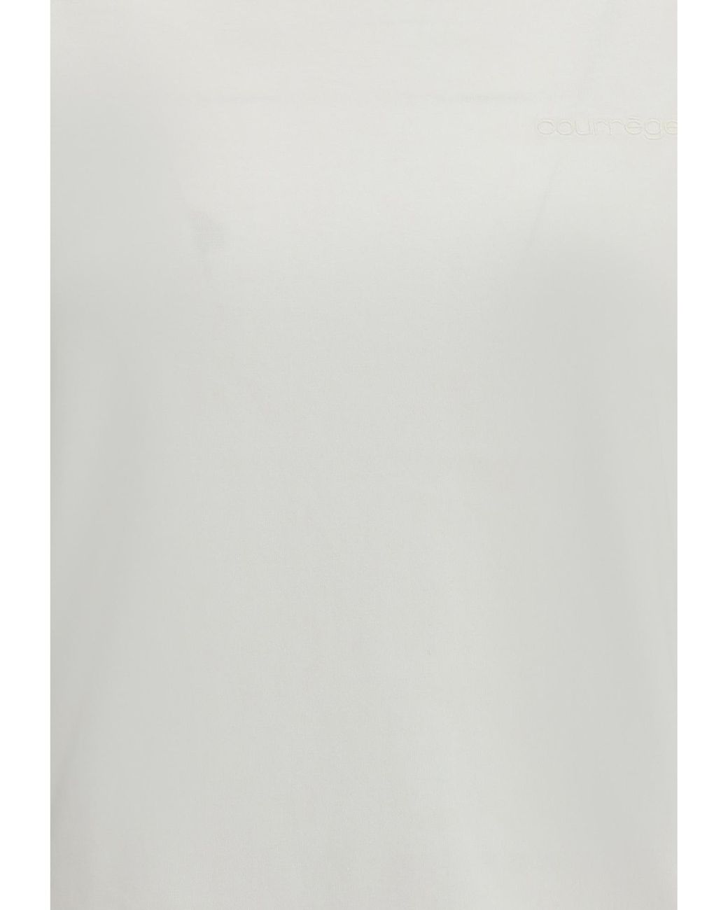 Courreges White Courrèges Logo Patch Crewneck T-Shirt