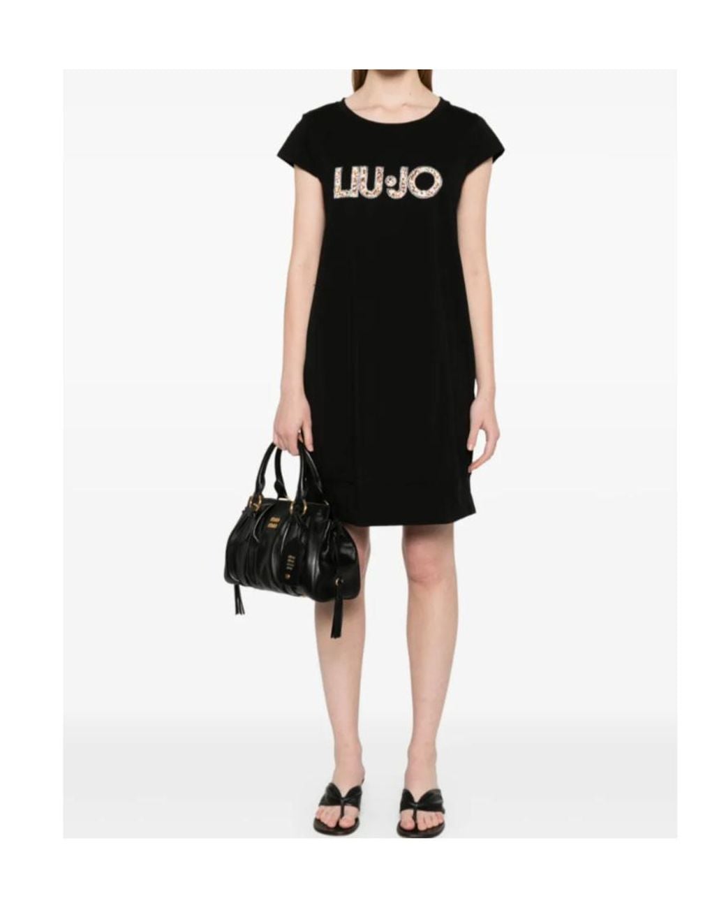 Liu Jo Black Logo-Embellished Mini Dress