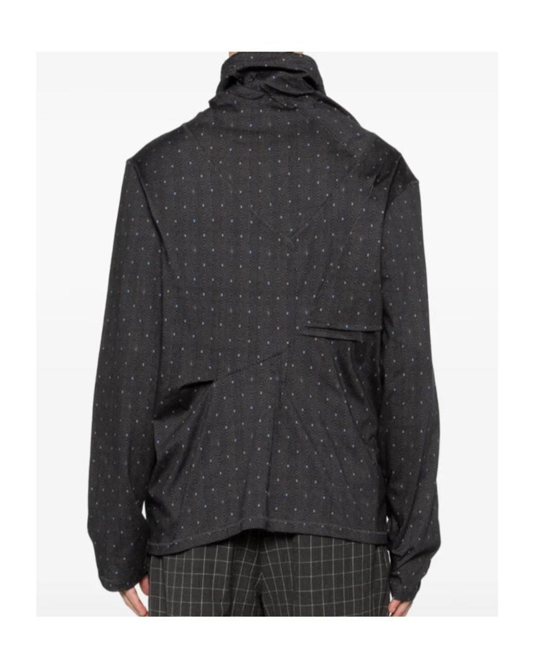 Kiko Kostadinov Black Draped Patterned Knitted Sweater for men