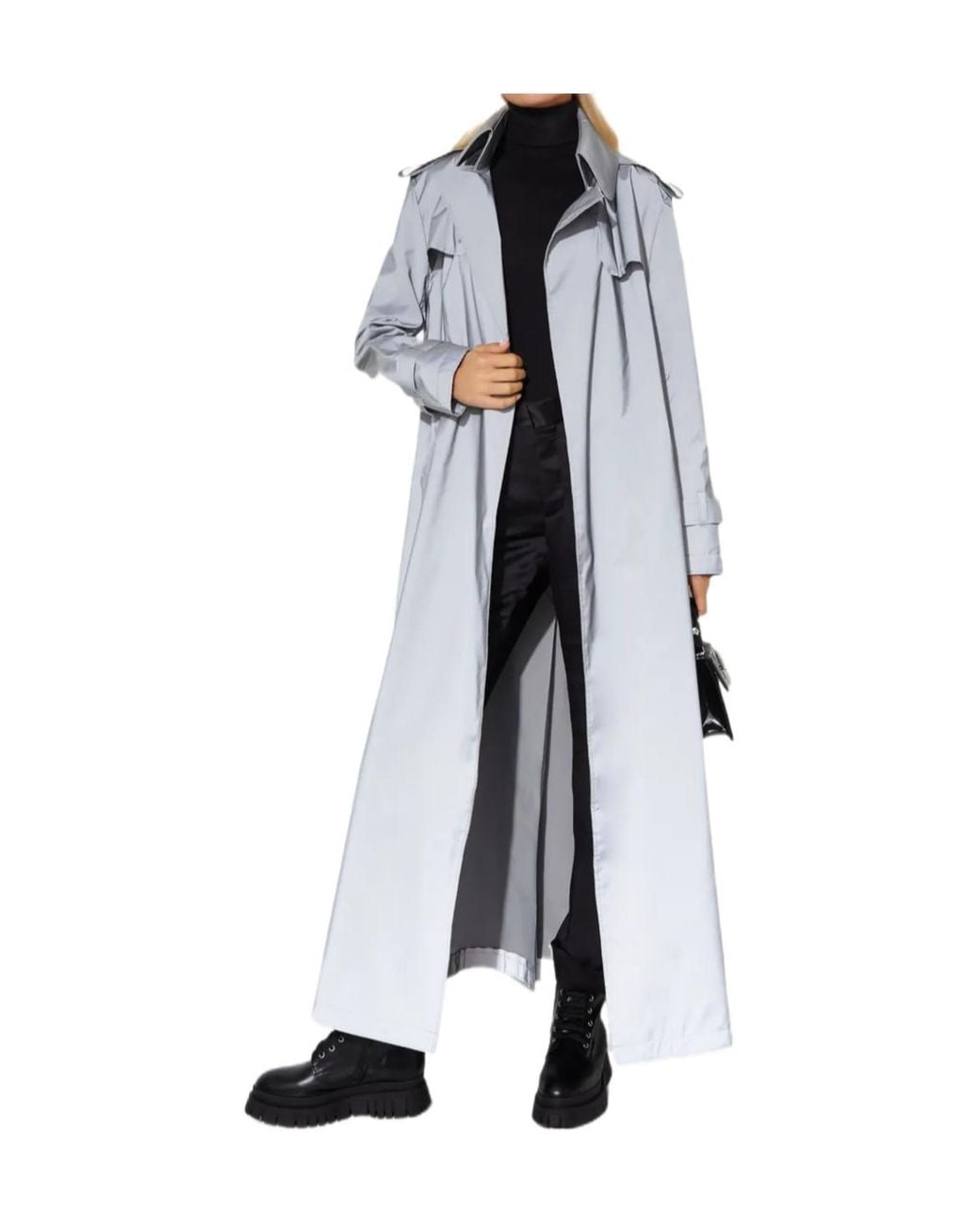 Norma Kamali Gray Double-Breasted Coat