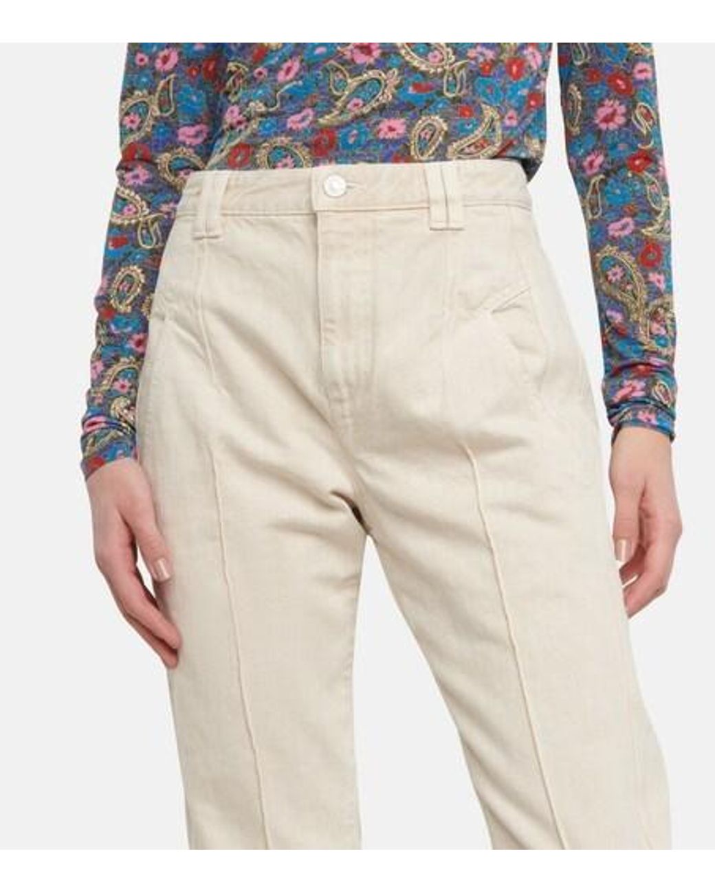 Isabel Marant Natural High-Rise Straight Jeans