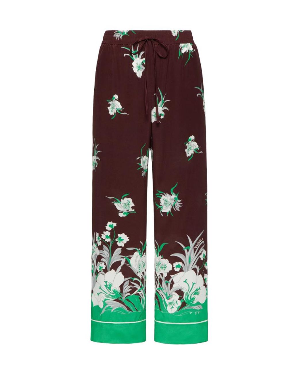 Valentino Purple Floral Printed Pajama Pants