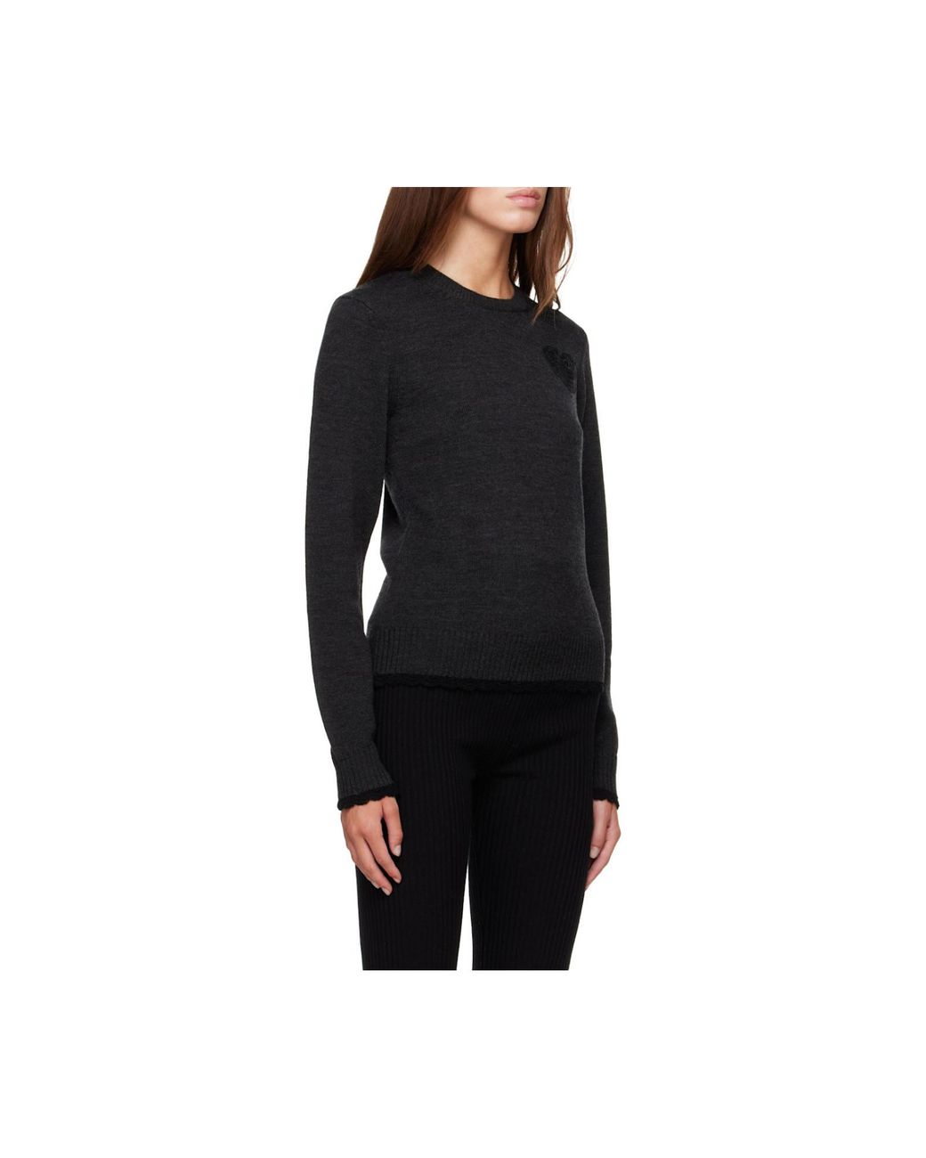 Ganni Black Logo Patch Knitted Jumper