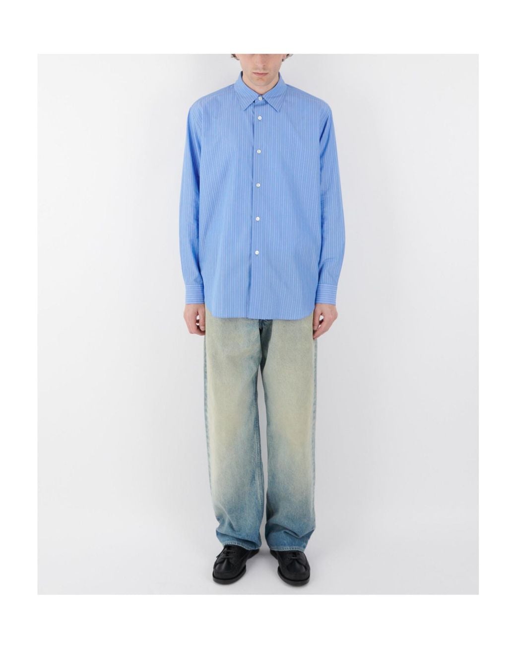 Auralee Blue Belt-Loop Jeans for men
