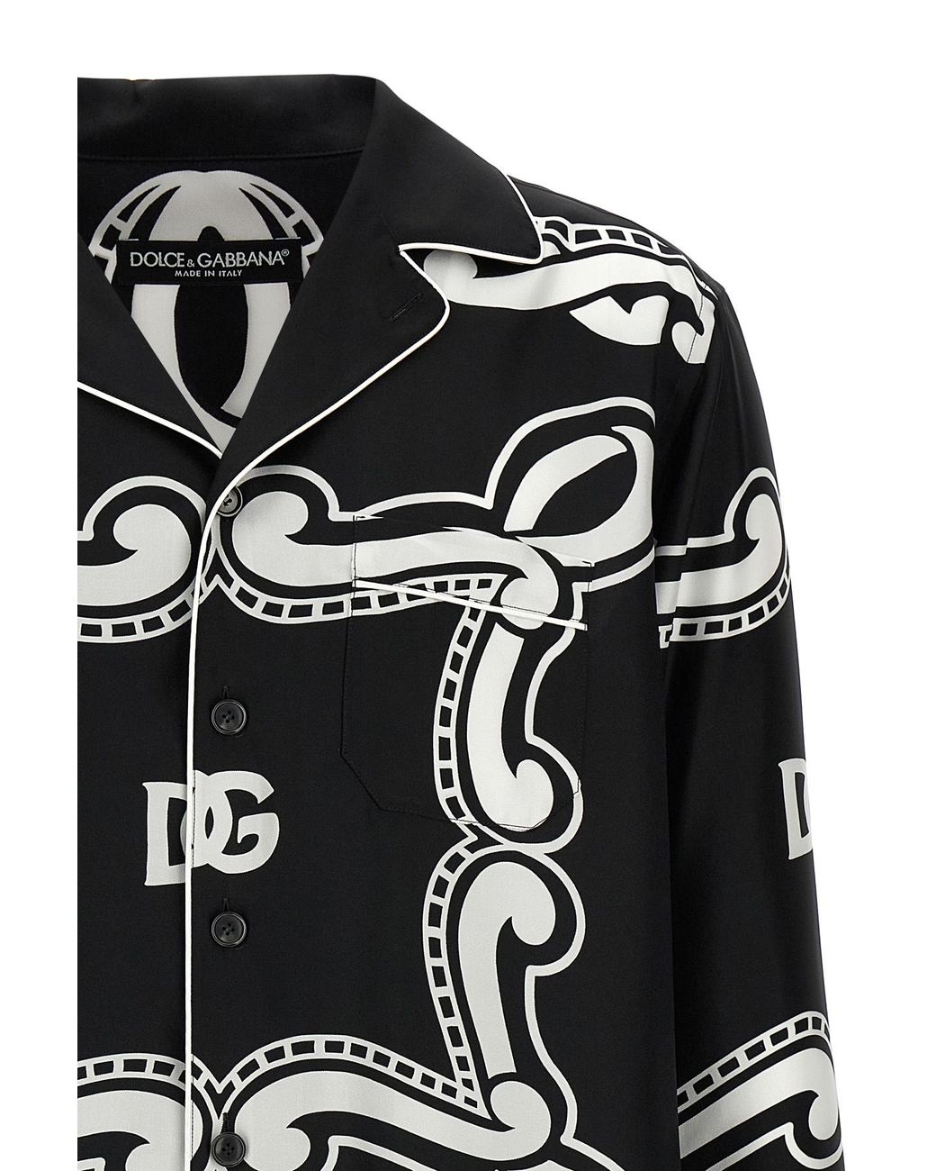 Dolce & Gabbana Black Bandanna Printed Vanity Shirt for men