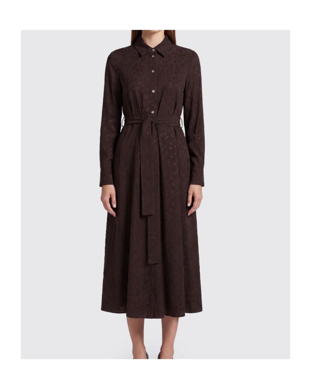 Pinko Brown Long Shirt Dress