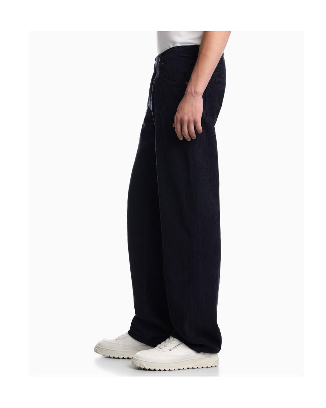 Emporio Armani Blue Regular Fit Five-Pocket Trousers for men