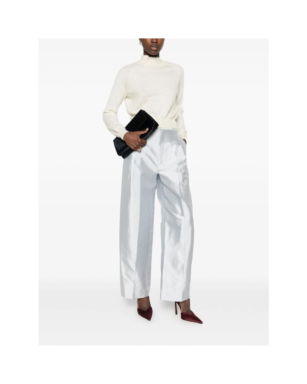 Tom Ford White Cropped Mohair And Silk-Blend Sweater