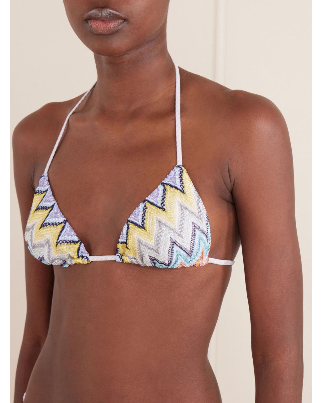 Missoni White Striped Knit Bikini