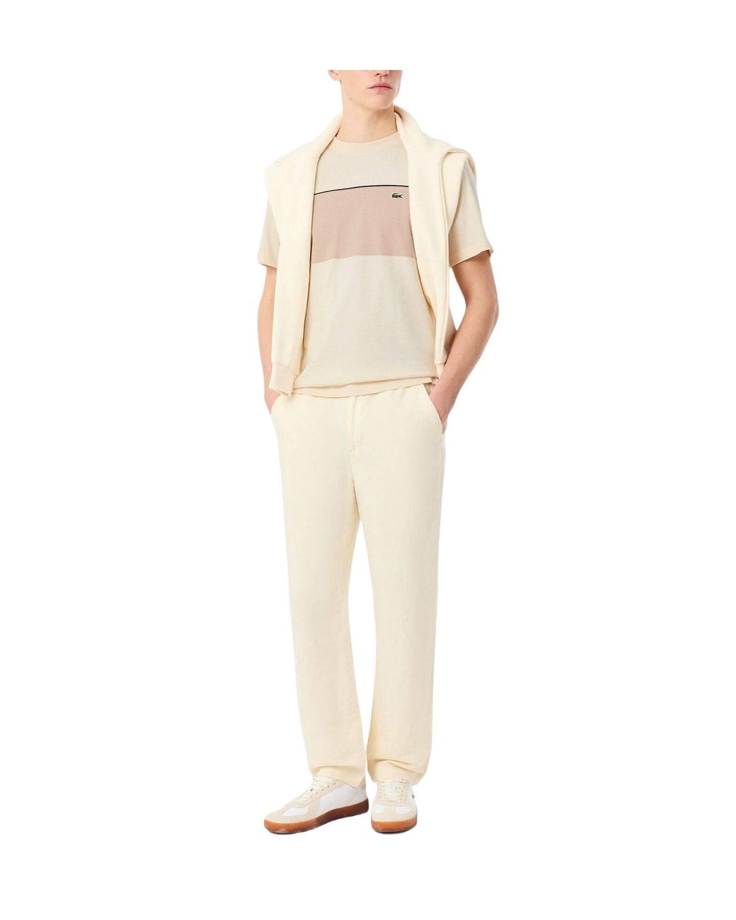 Lacoste White Crewneck Shortsleeve Tshirt for men