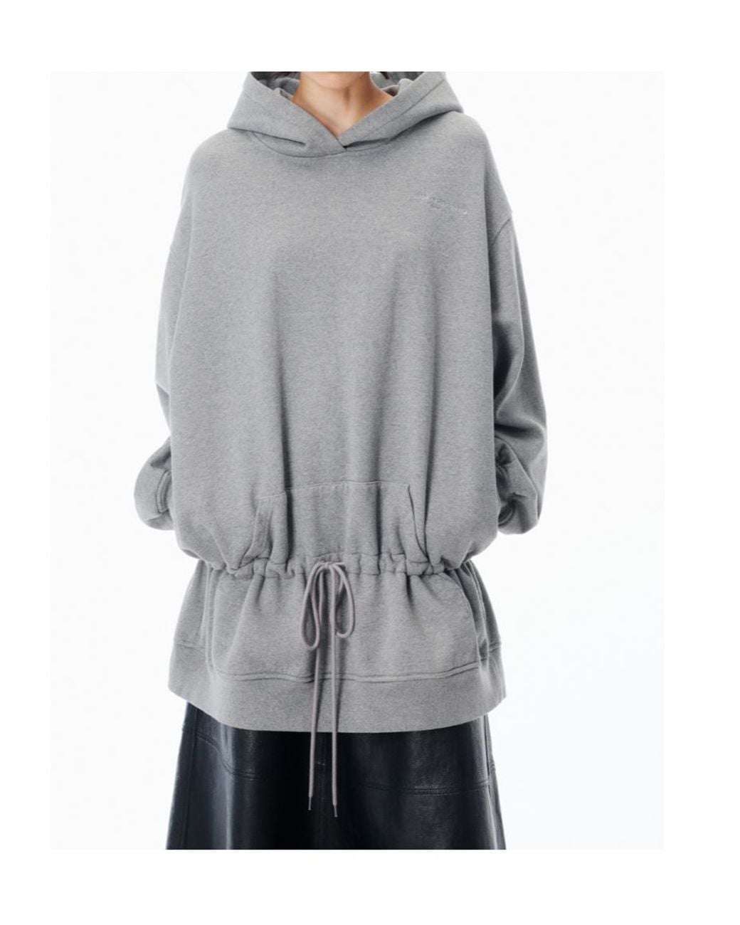 T By Alexander Wang Gray Oversized Drawstring Hoodie