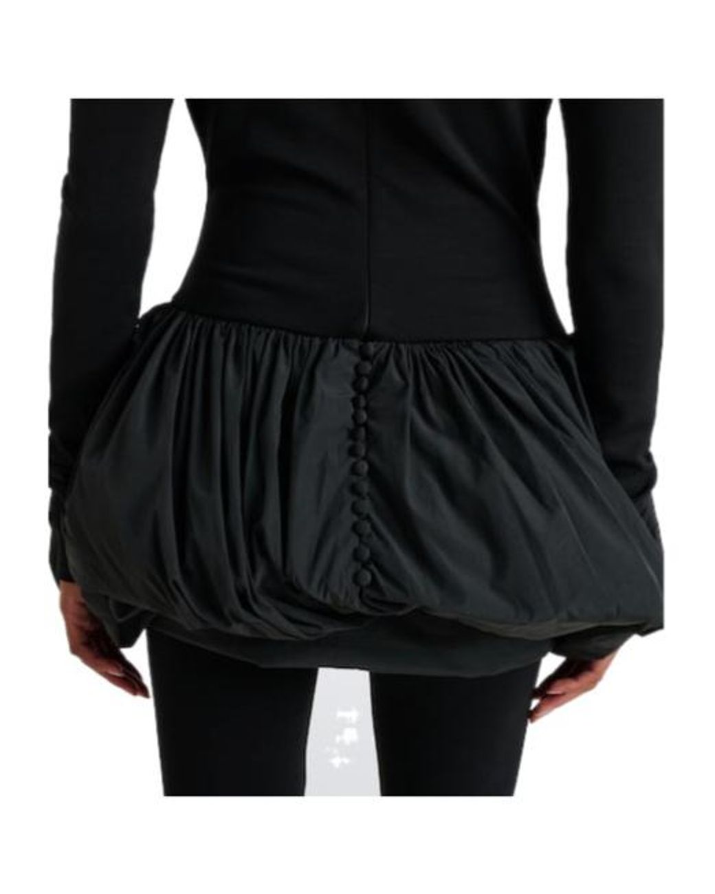 Magda Butrym Black Paneled Wool-Blend Minidress