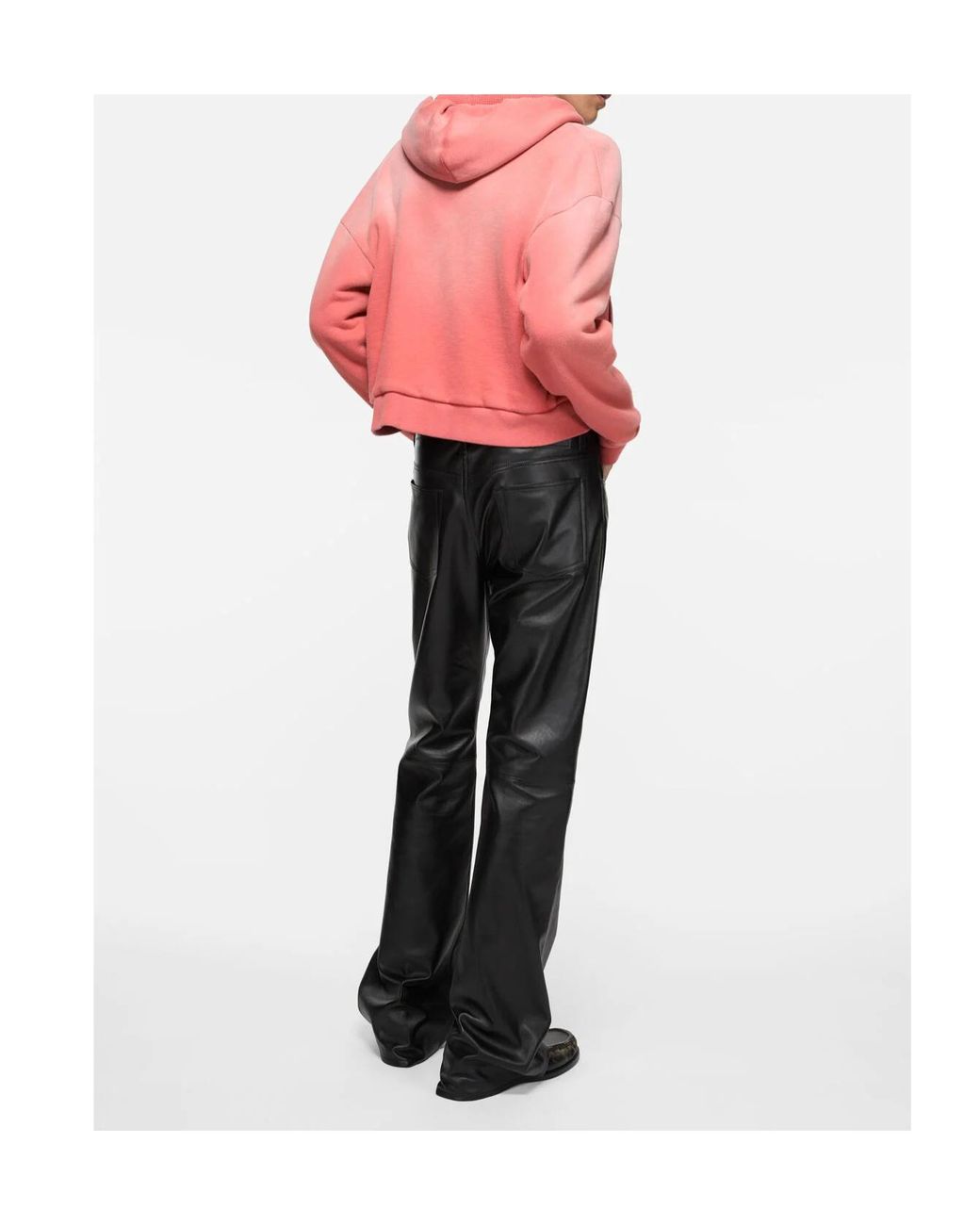 Acne Gray Leather Trousers for men