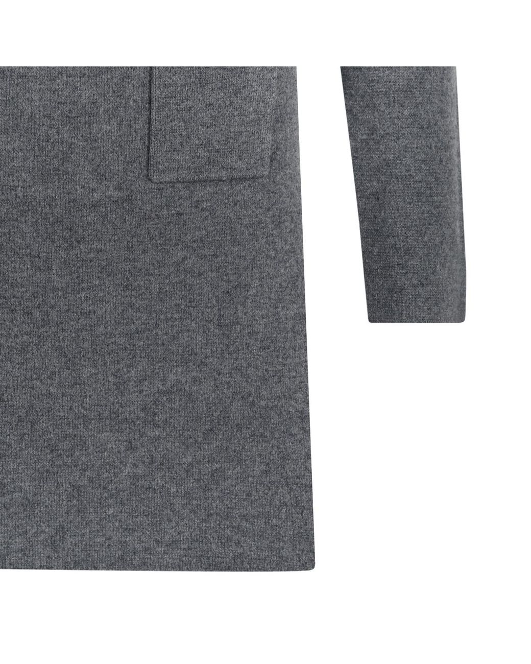 Self-Portrait Gray Contrast Collar Knitted Dress