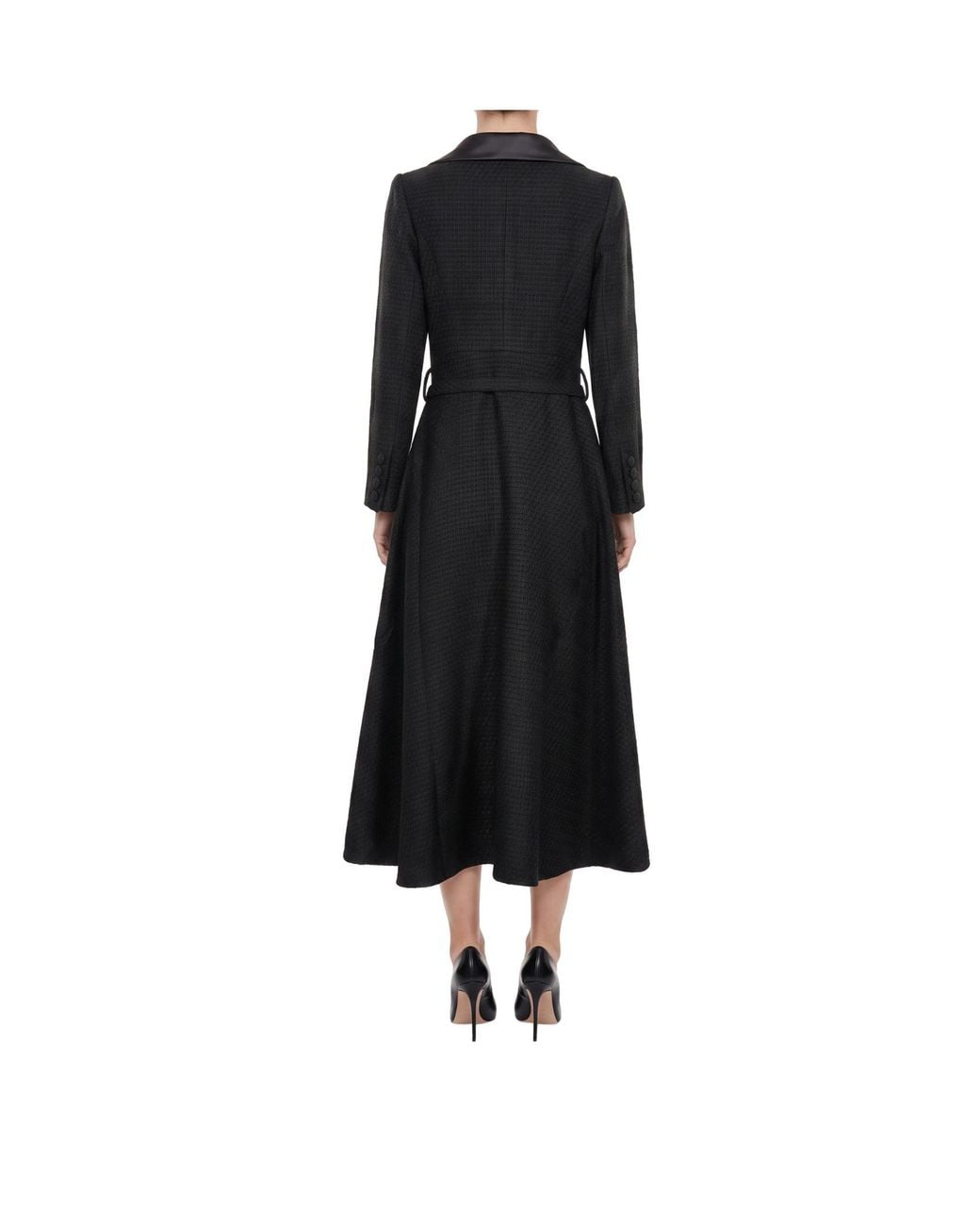 Roland Mouret Black Flower Brooch Boucle Coat