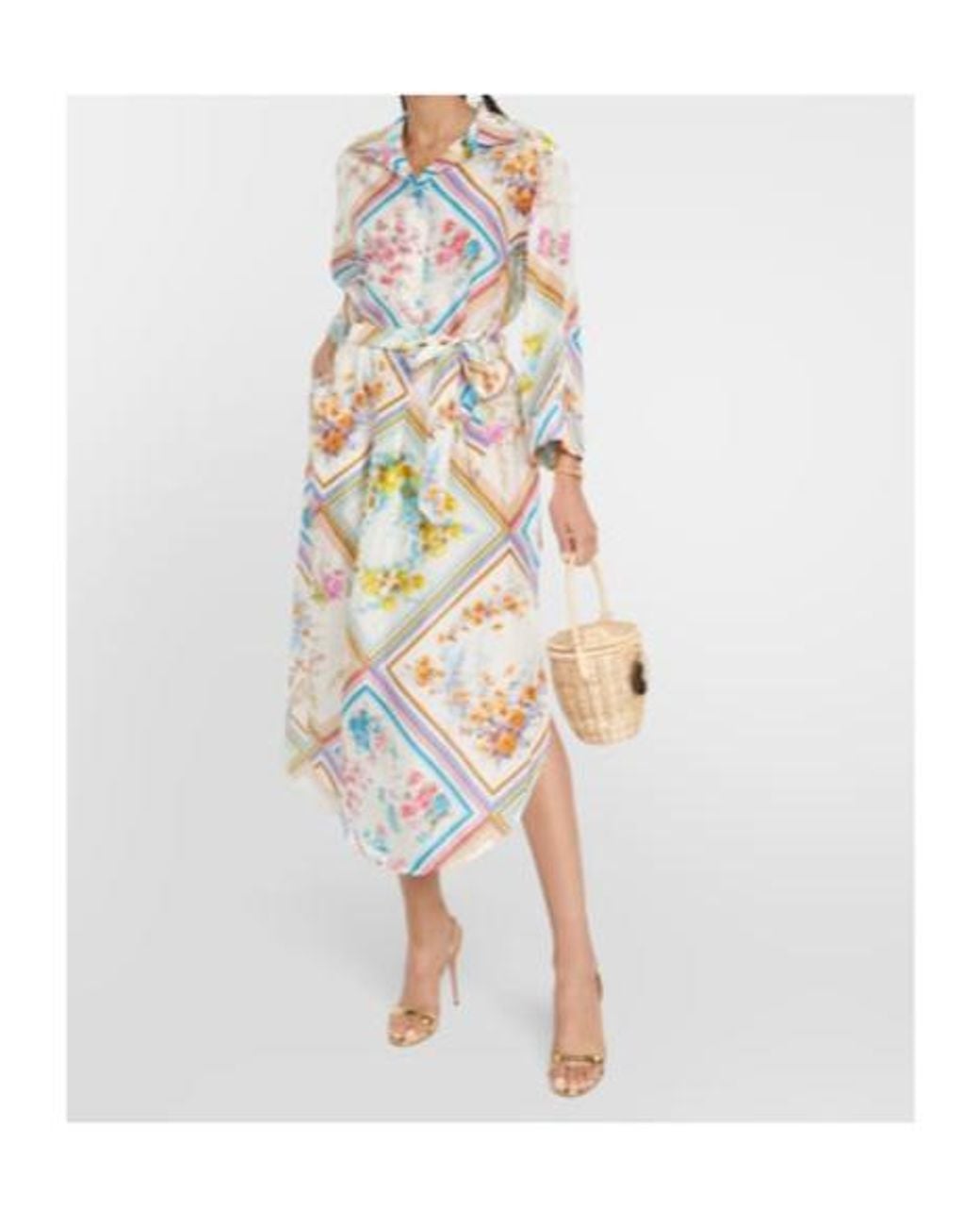 Zimmermann Metallic Halcyon Floral Silk Midi Dress