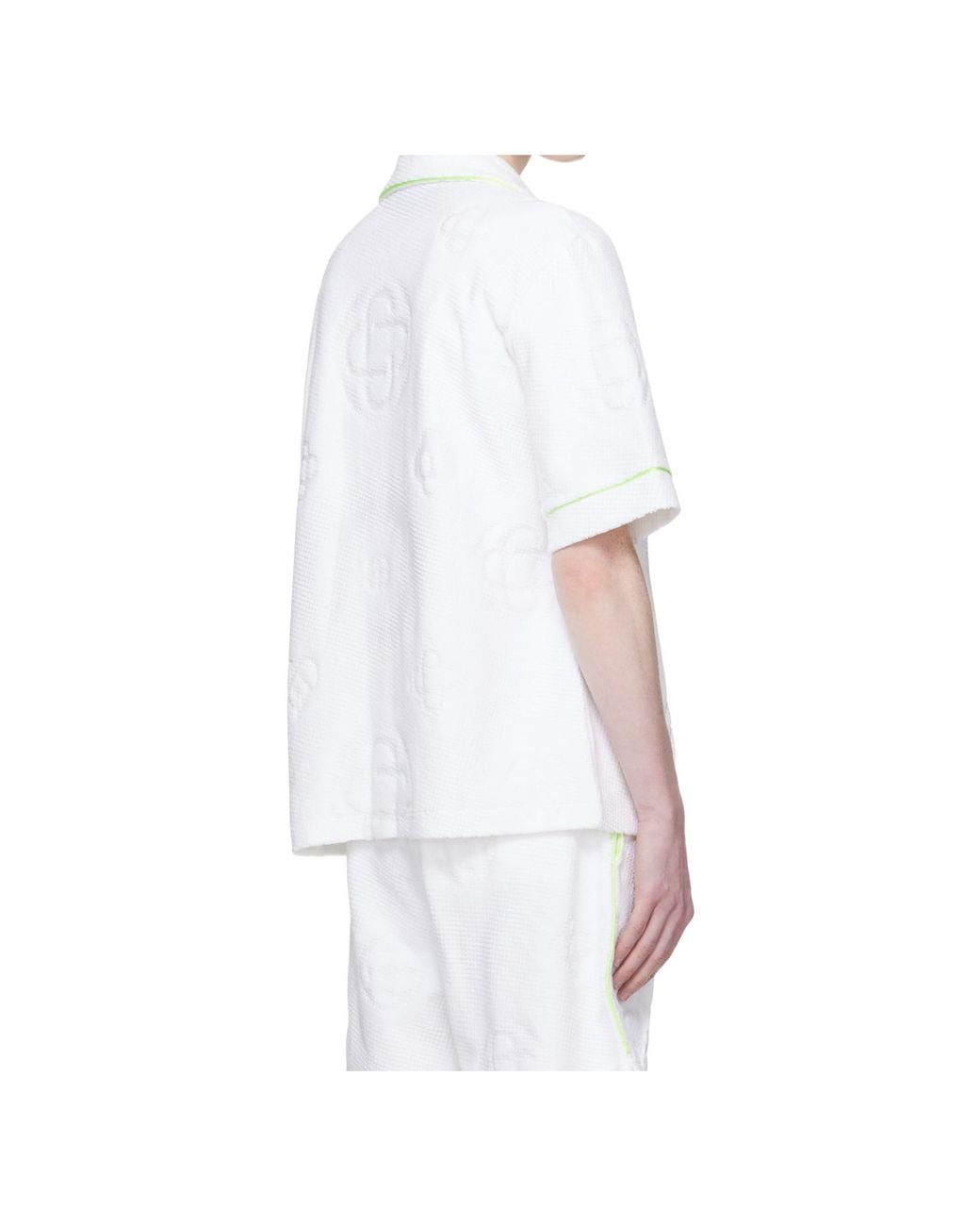 Casablanca White Towelling Monogram Shirt for men