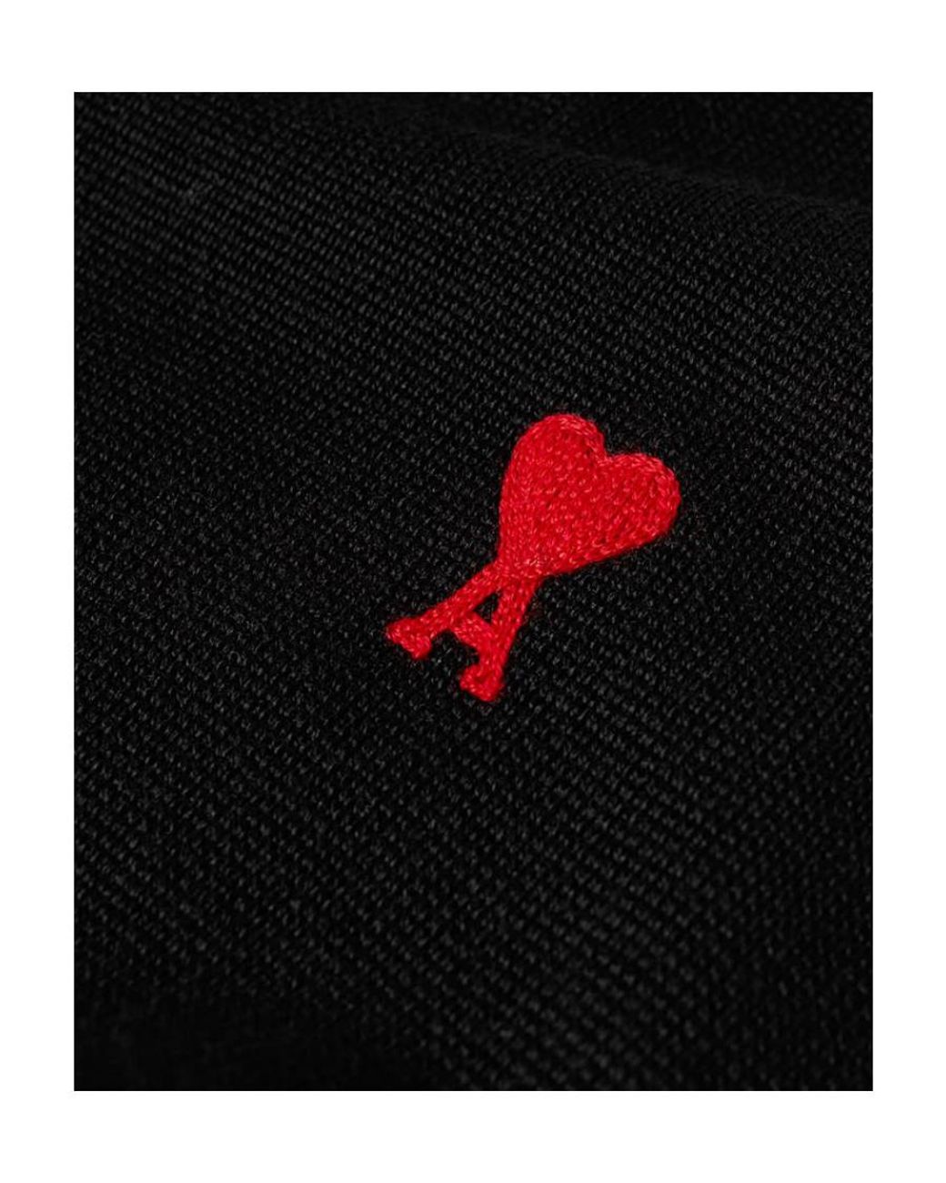 AMI Black Ami De Coeur Knitted Jumper for men