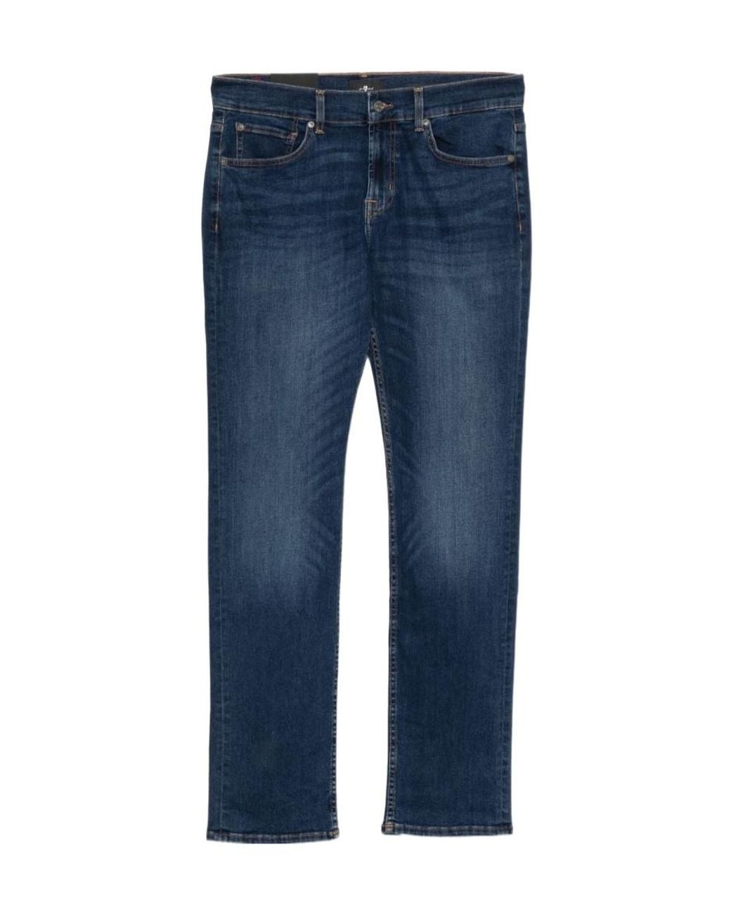 7 For All Mankind Blue Logo Jeans for men