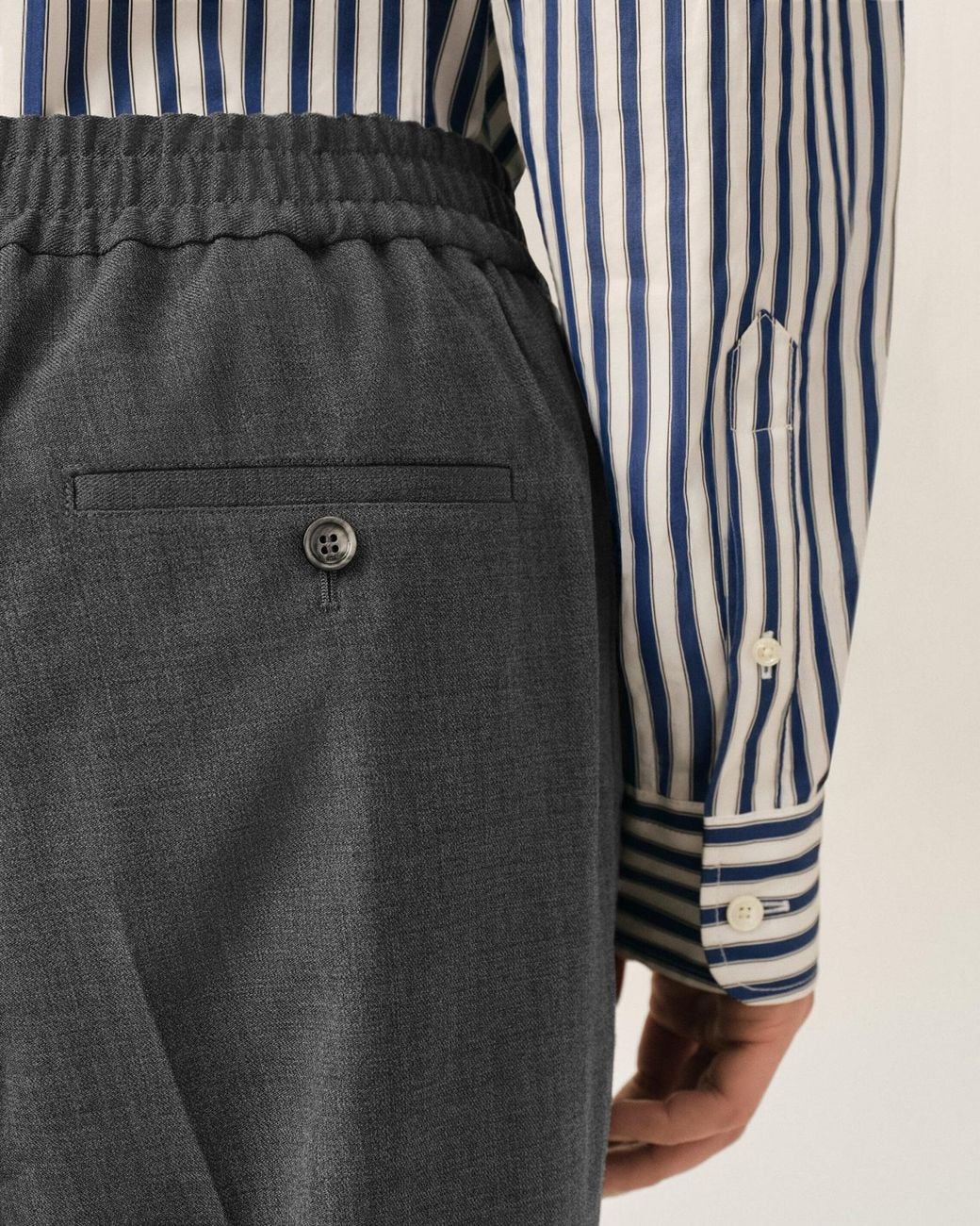 AMI Gray Ami Elasticated Waistband Straight Leg Trousers for men