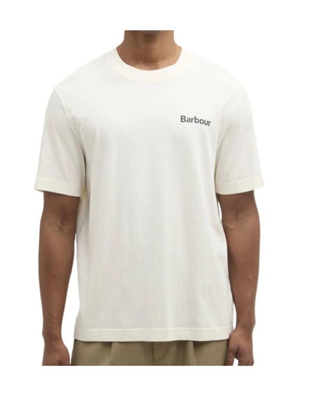 Barbour White Logo-Print T-Shirt for men