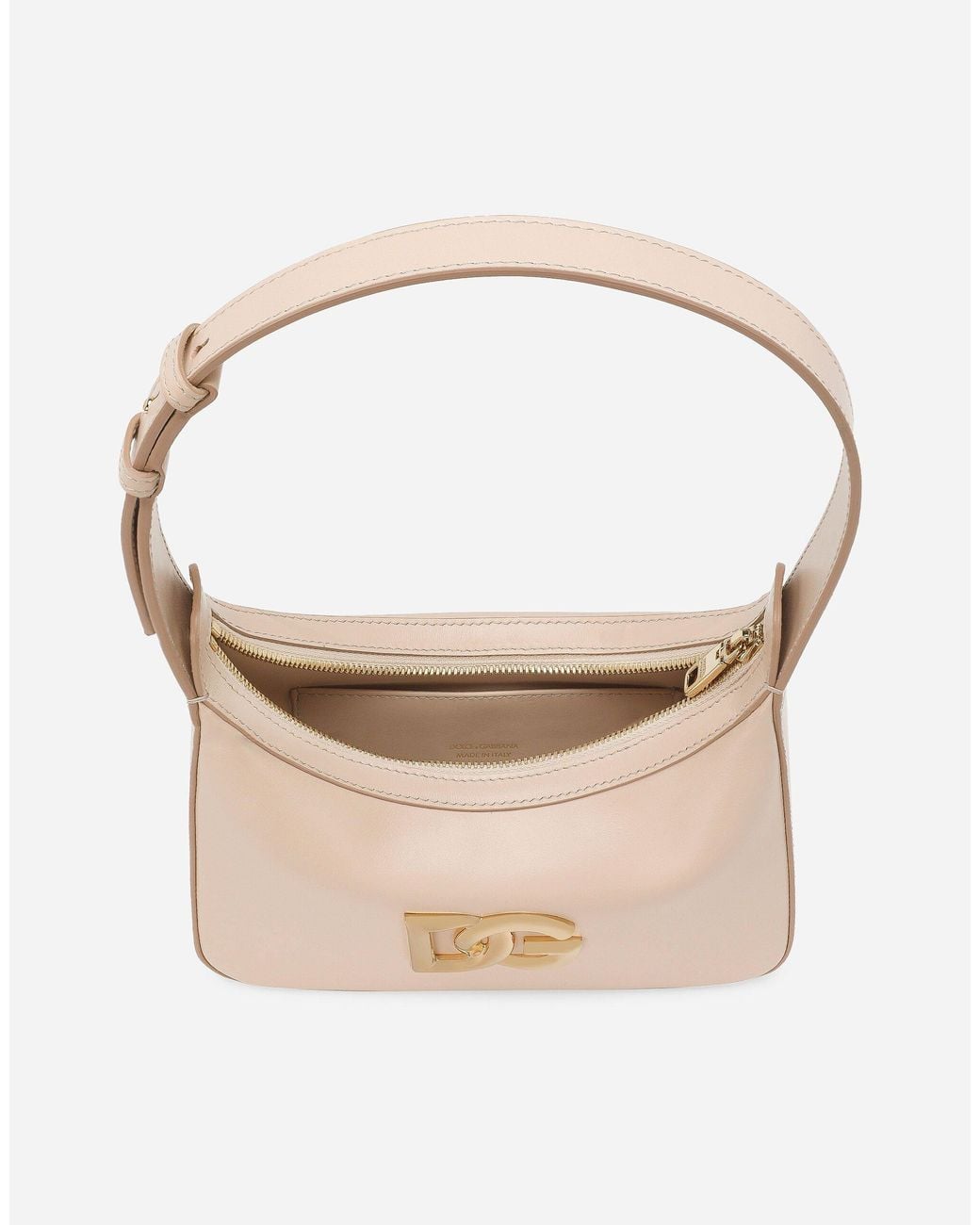 Dolce & Gabbana White Logo Plaque Shoulder Bag