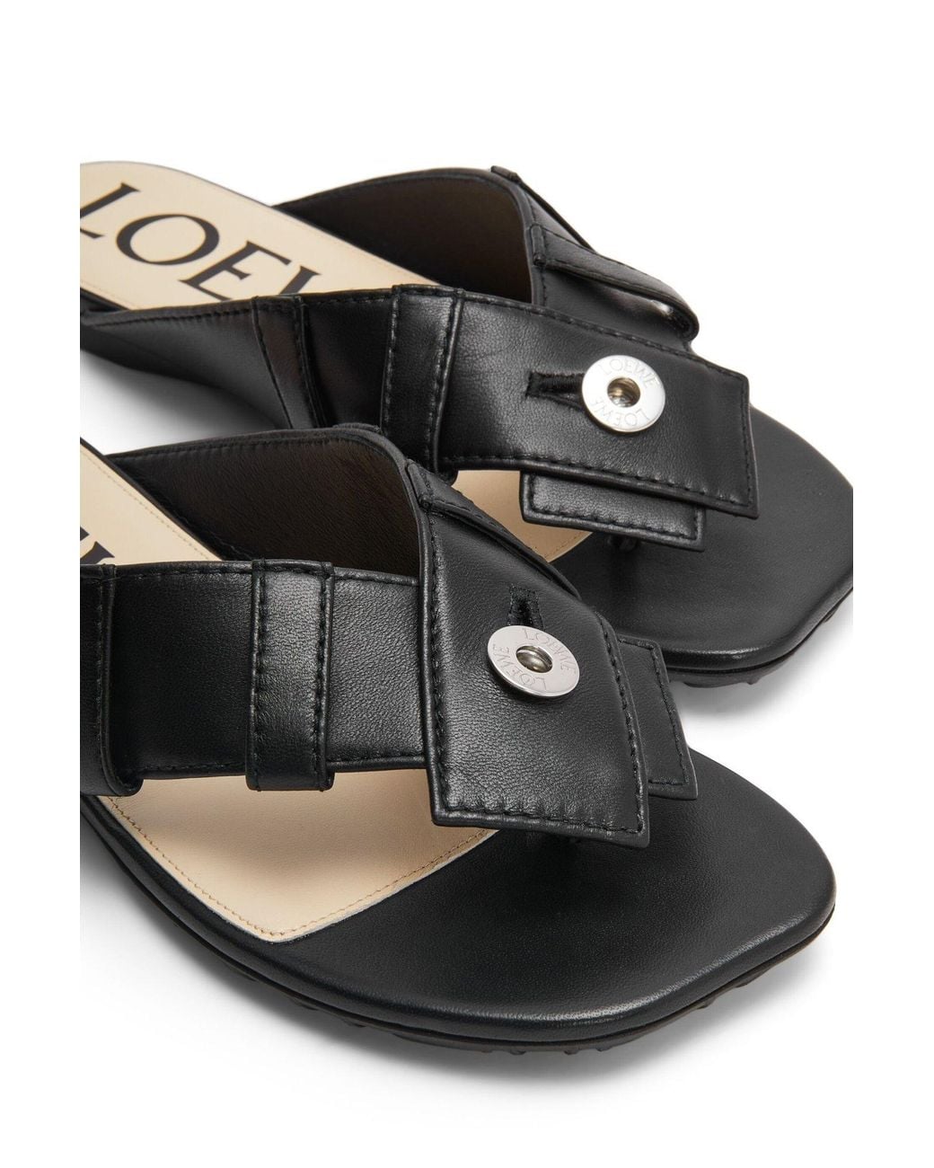 Loewe Black Toy Panta Toe Post Sandal