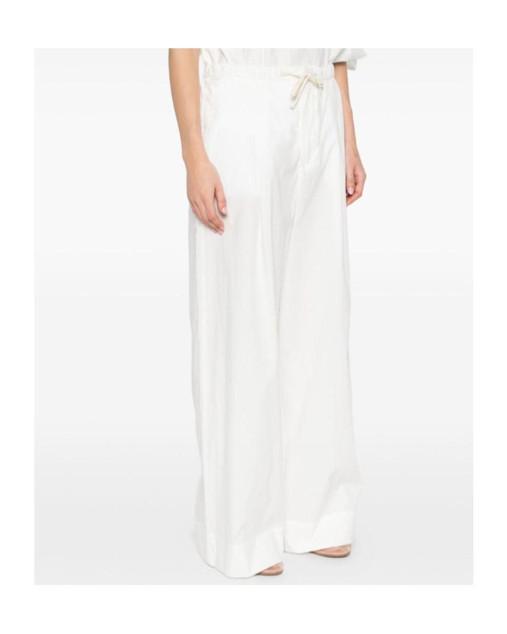 Soeur White Lace-Up Casual Pants